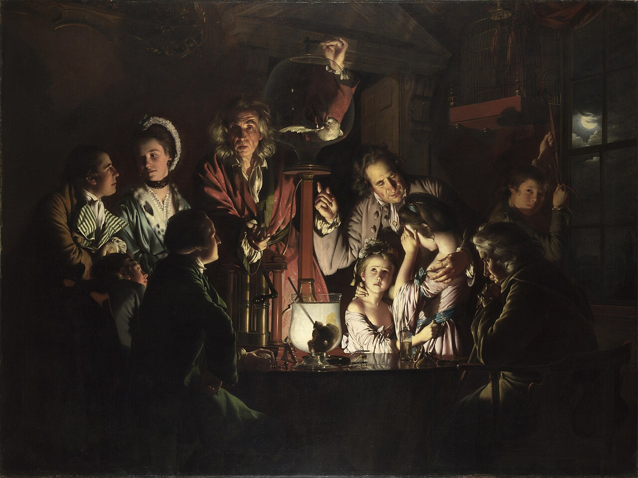 An Experiment on a Bird in the Air Pump by Joseph Wright of Derby (1768)